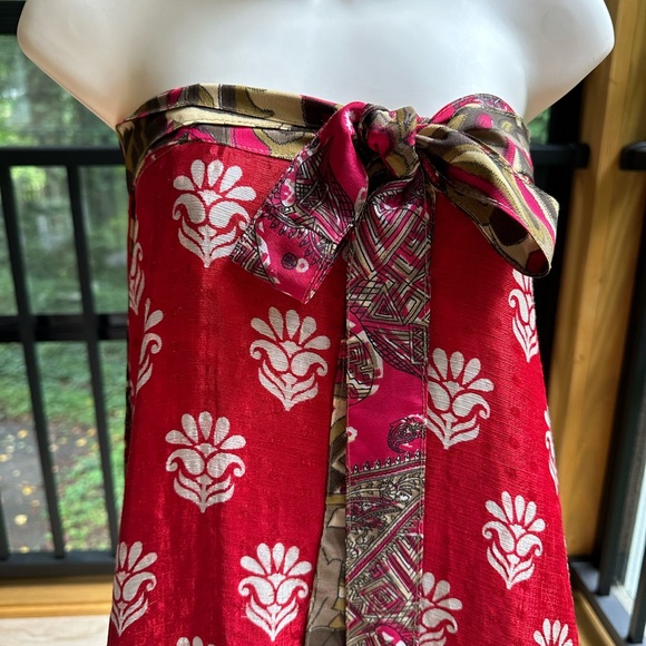 Reversible & Convertible Wrap Skirt Flowy Dress Packable Garden Girl ~ One Size - Picture 9 of 13